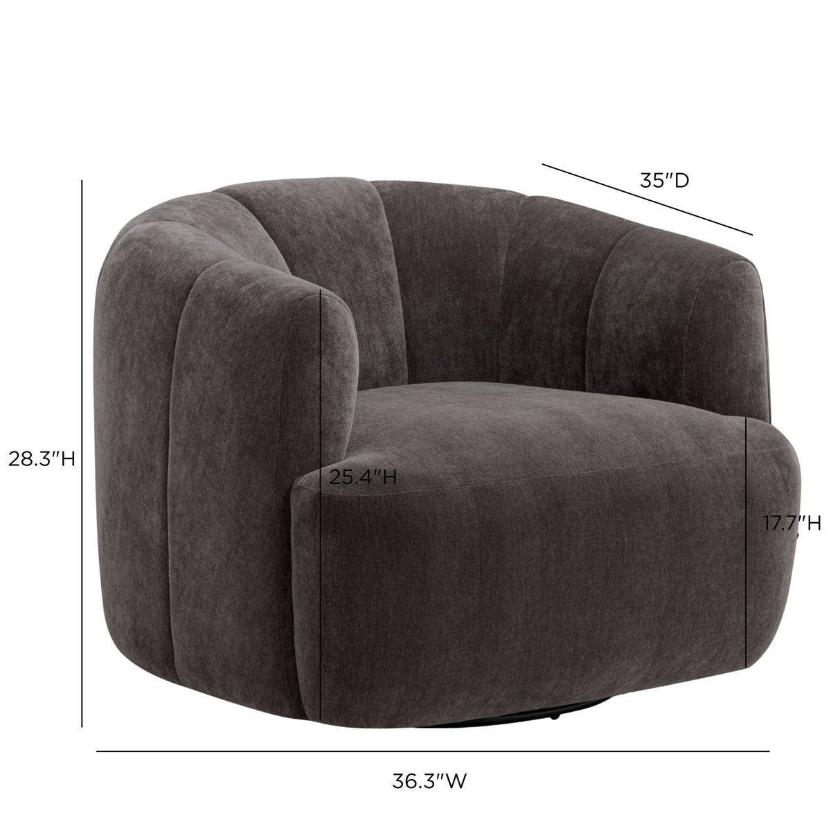Jasmine Upcycled Contract-Grade Basketweave Fabric Swivel Accent Chair - View 15