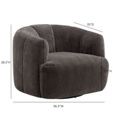 Jasmine Upcycled Contract-Grade Basketweave Fabric Swivel Accent Chair - View 15