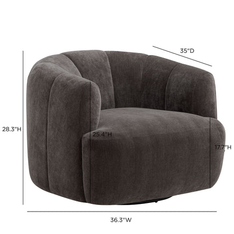 Jasmine Upcycled Contract-Grade Basketweave Fabric Swivel Accent Chair - View 15