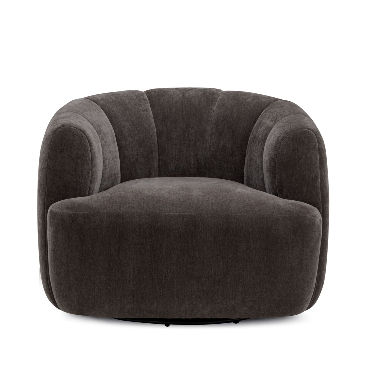 Jasmine Upcycled Contract-Grade Basketweave Fabric Swivel Accent Chair - View 10