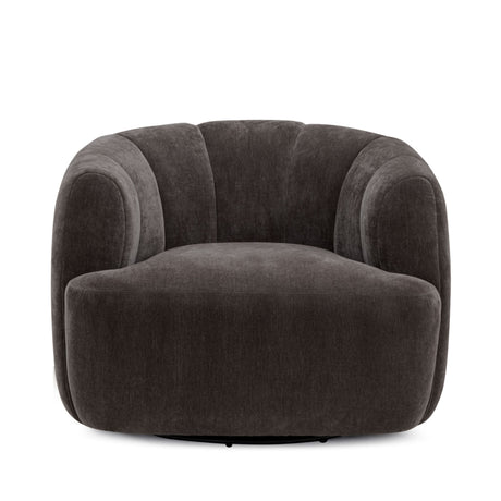 Jasmine Upcycled Contract-Grade Basketweave Fabric Swivel Accent Chair - View 10