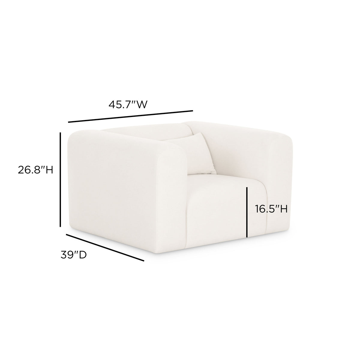 Tarra Cream Performance Chenille Accent Chair - View 7