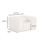 Tarra Cream Performance Chenille Accent Chair - View 7
