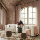 Tarra Cream Performance Chenille Accent Chair - View 2