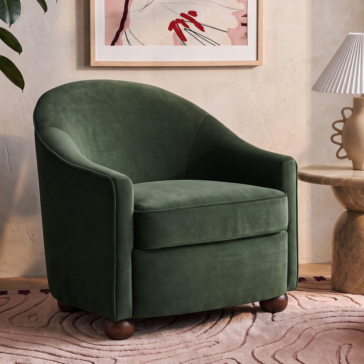 Cettie Performance Velvet Accent Chair - View 9