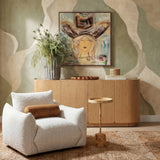 Saint Tropez Nubby Fabric Armchair in Sand - View 2