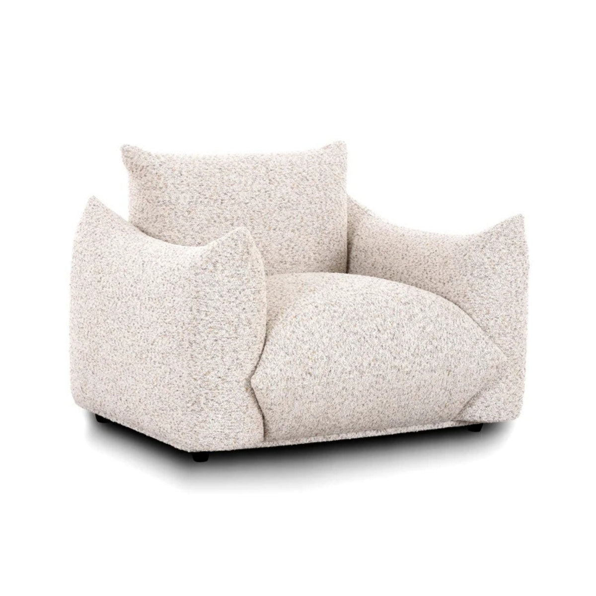 Saint Tropez Nubby Fabric Armchair in Sand - View 1