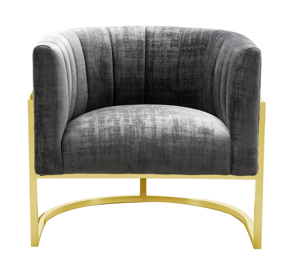 Magnolia Velvet Accent Chair with Gold Base