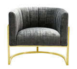 Magnolia Velvet Accent Chair with Gold Base