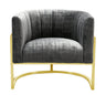Magnolia Velvet Accent Chair with Gold Base