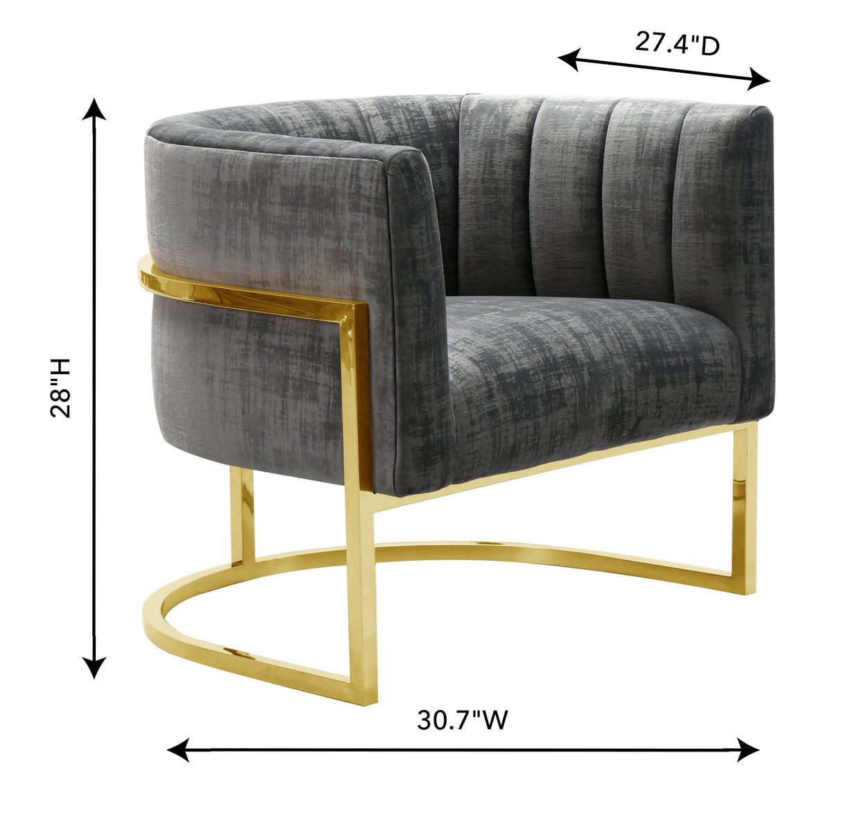 Magnolia Velvet Accent Chair with Gold Base
