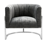 Magnolia Velvet Accent Chair with Silver Base
