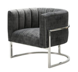 Magnolia Velvet Accent Chair with Silver Base
