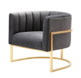 Magnolia Velvet Accent Chair with Gold Base