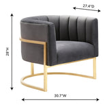 Magnolia Velvet Accent Chair with Gold Base