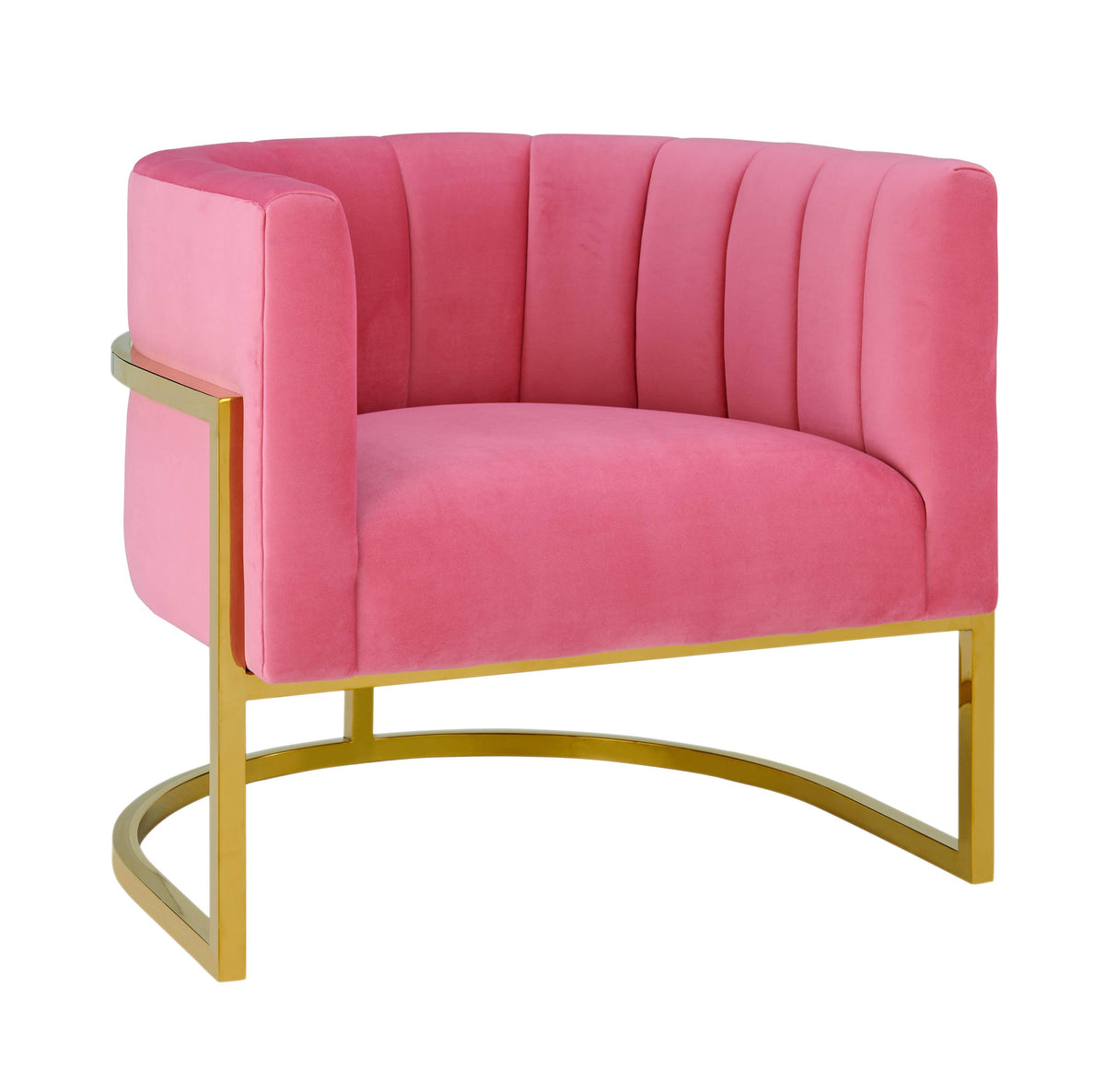 Magnolia Velvet Accent Chair with Gold Base