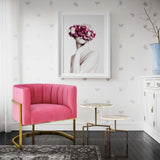 Magnolia Velvet Accent Chair with Gold Base