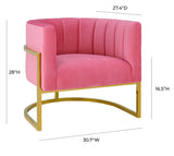 Magnolia Velvet Accent Chair with Gold Base
