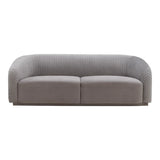 Yara Pleated Beige Velvet Sofa