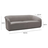 Yara Pleated Beige Velvet Sofa