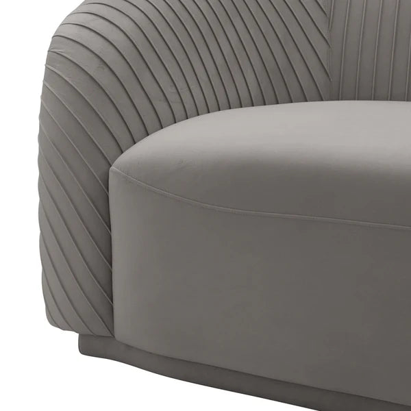 Yara Pleated Beige Velvet Sofa