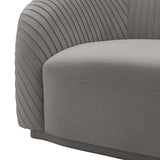 Yara Pleated Beige Velvet Sofa