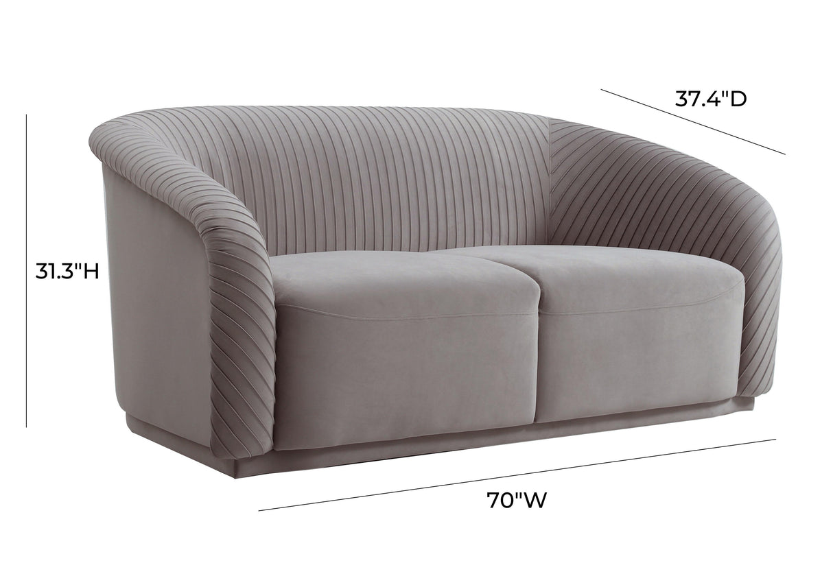 Yara 70" Pleated Velvet Loveseat