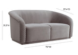 Yara 70" Pleated Velvet Loveseat