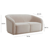 Yara 70" Pleated Velvet Loveseat