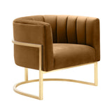 Magnolia Velvet Accent Chair with Gold Base