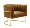 Magnolia Velvet Accent Chair with Gold Base