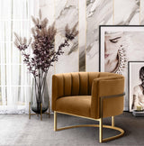 Magnolia Velvet Accent Chair with Gold Base