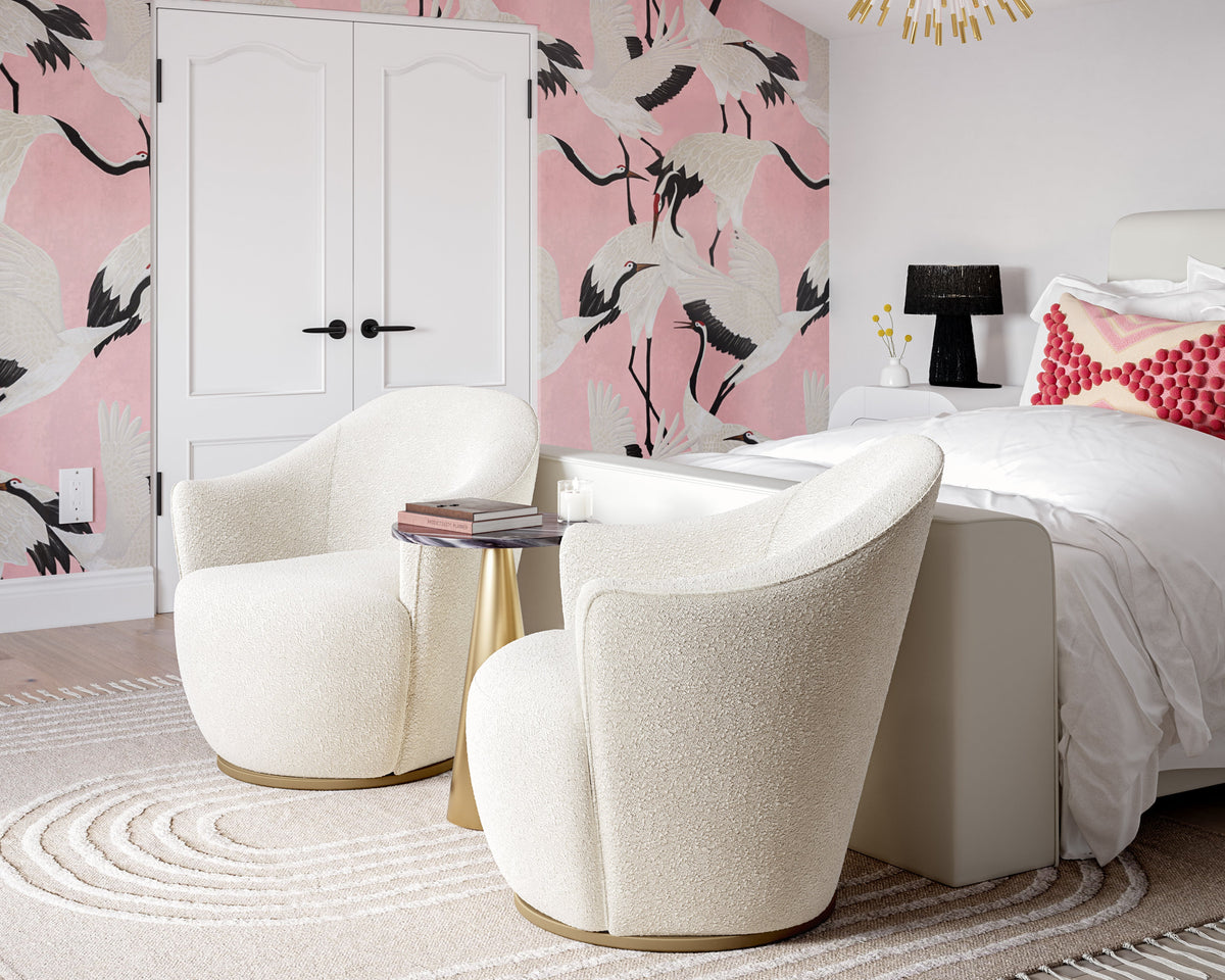 Skyla Boucle Swivel Chair