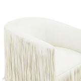 Shag Me Black Performance Vegan Leather Swivel Chair