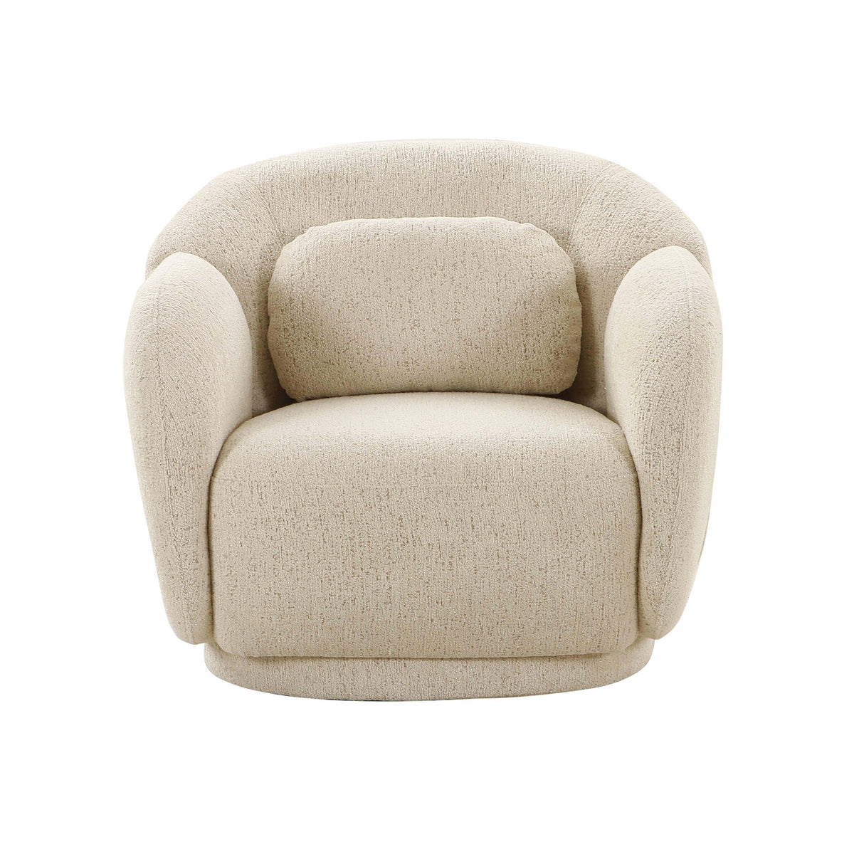 Misty Boucle Accent Chair curved ergonomic backrest detail