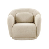Misty Boucle Accent Chair curved ergonomic backrest detail
