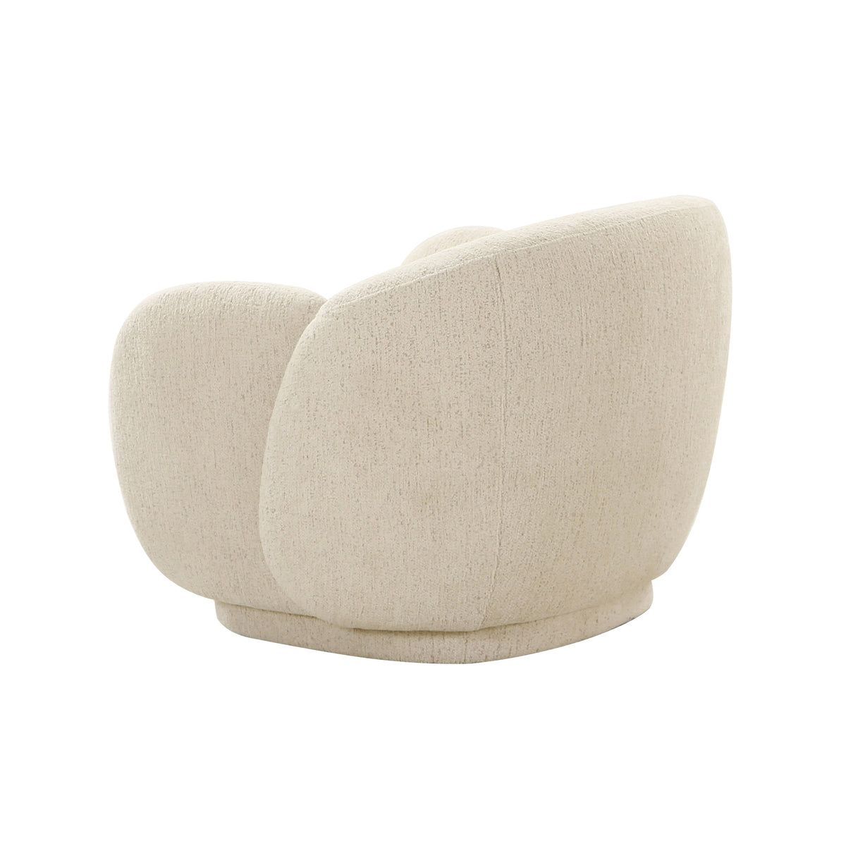 Misty Boucle Accent Chair styled in a bright minimalist bedroom corner