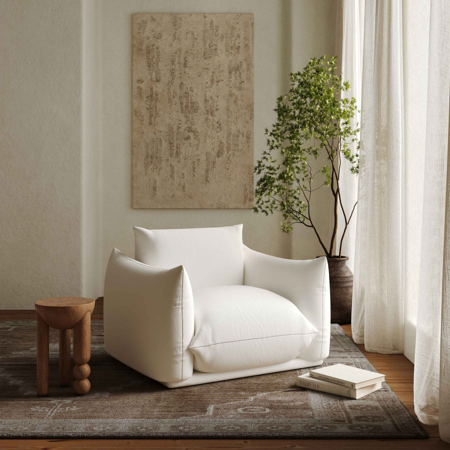 Saint Tropez Pearl Performance Fabric Stuffed Armchair
