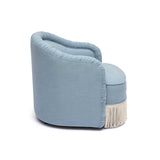 Pamela Faded Blue Recycled Fabric Tassel Lounge Chair