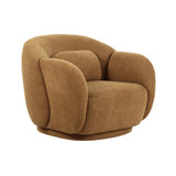 Misty Boucle Accent Chair Off-White rear view showing curved contour