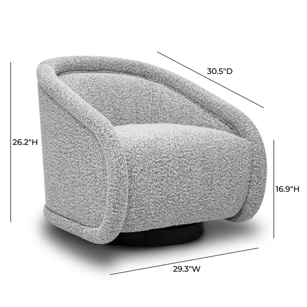 Rory Chocolate Brown Boucle Swivel Chair