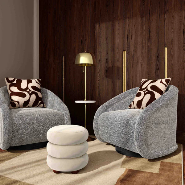 Rory Chocolate Brown Boucle Swivel Chair