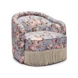 Pamela Spring Floral Print Tasseled Lounge Chair