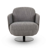 Solange Grey Textured Weave Swivel Chair