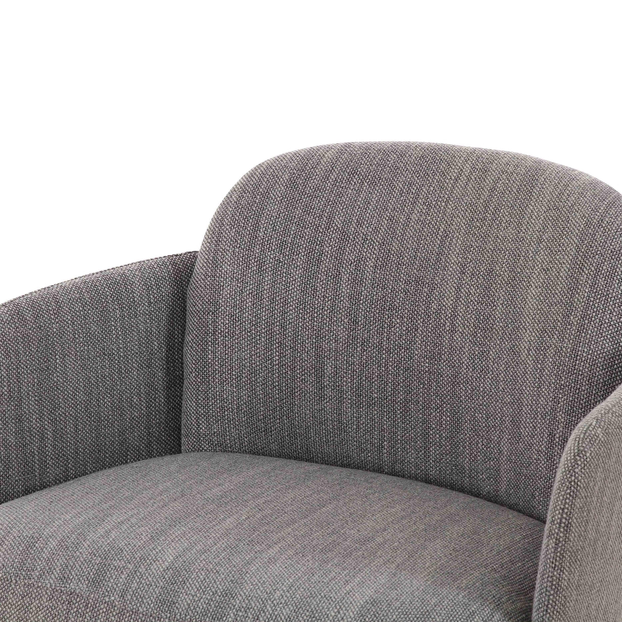 Solange Grey Textured Weave Swivel Chair