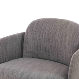Solange Grey Textured Weave Swivel Chair