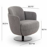 Solange Grey Textured Weave Swivel Chair