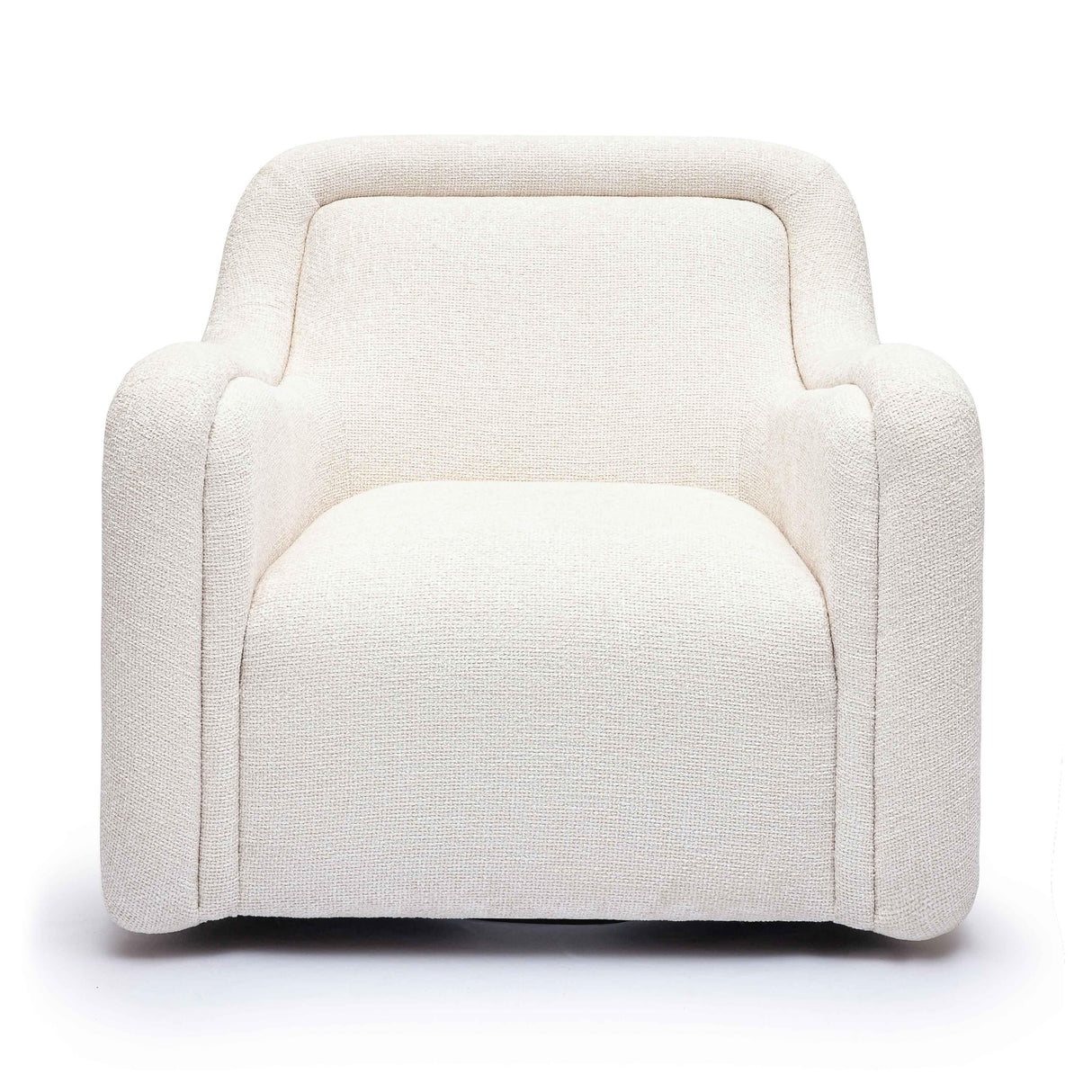 Charli Cream Basketweave Chenille Swivel Chair