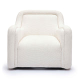 Charli Cream Basketweave Chenille Swivel Chair