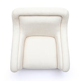 Charli Cream Basketweave Chenille Swivel Chair